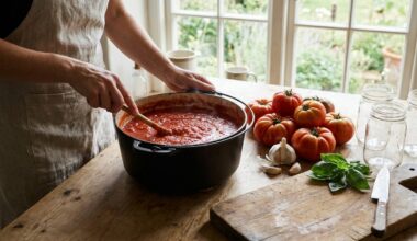 Halve tomaten met ui en knoflook op een bakplaat, net uit de oven