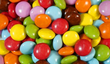 Gekleurde chocoladedragees in een schaal
